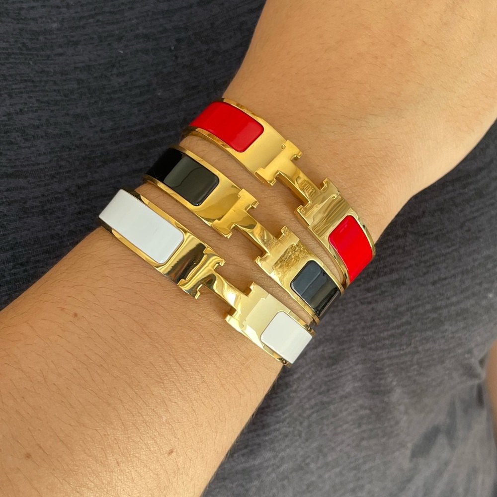 LUXURY CLIC H COLOR BLOCK BRACELET SIGNATURE DESIGNER STYLE